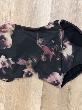 Sansha Floral Keyhole Back Mesh Leotard